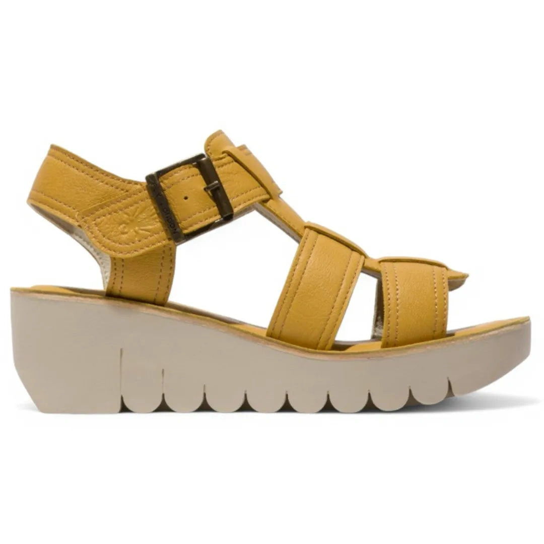 YUDD236FLY - Women's Wedge Heel Leather Sandals